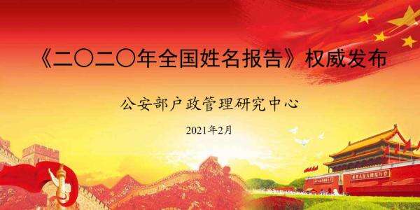 公安部发布2020年全国姓名报告,你的名字上榜了吗?