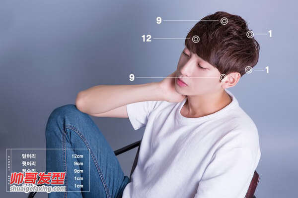 瓜子脸男生韩式齐刘海发型 花美男韩式发型图片