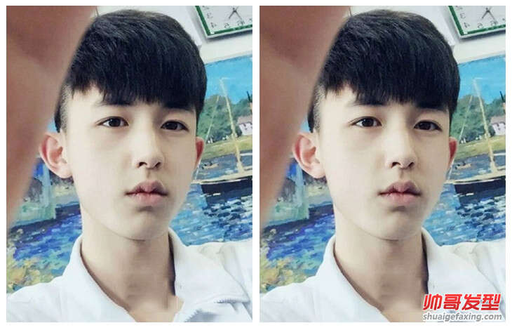 男生锅盖头发型图片 十五六岁男学生可爱锅盖头发型