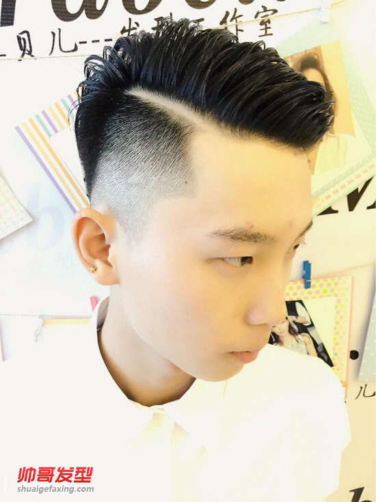 时尚男人发型 切线设计侧背头发型图片