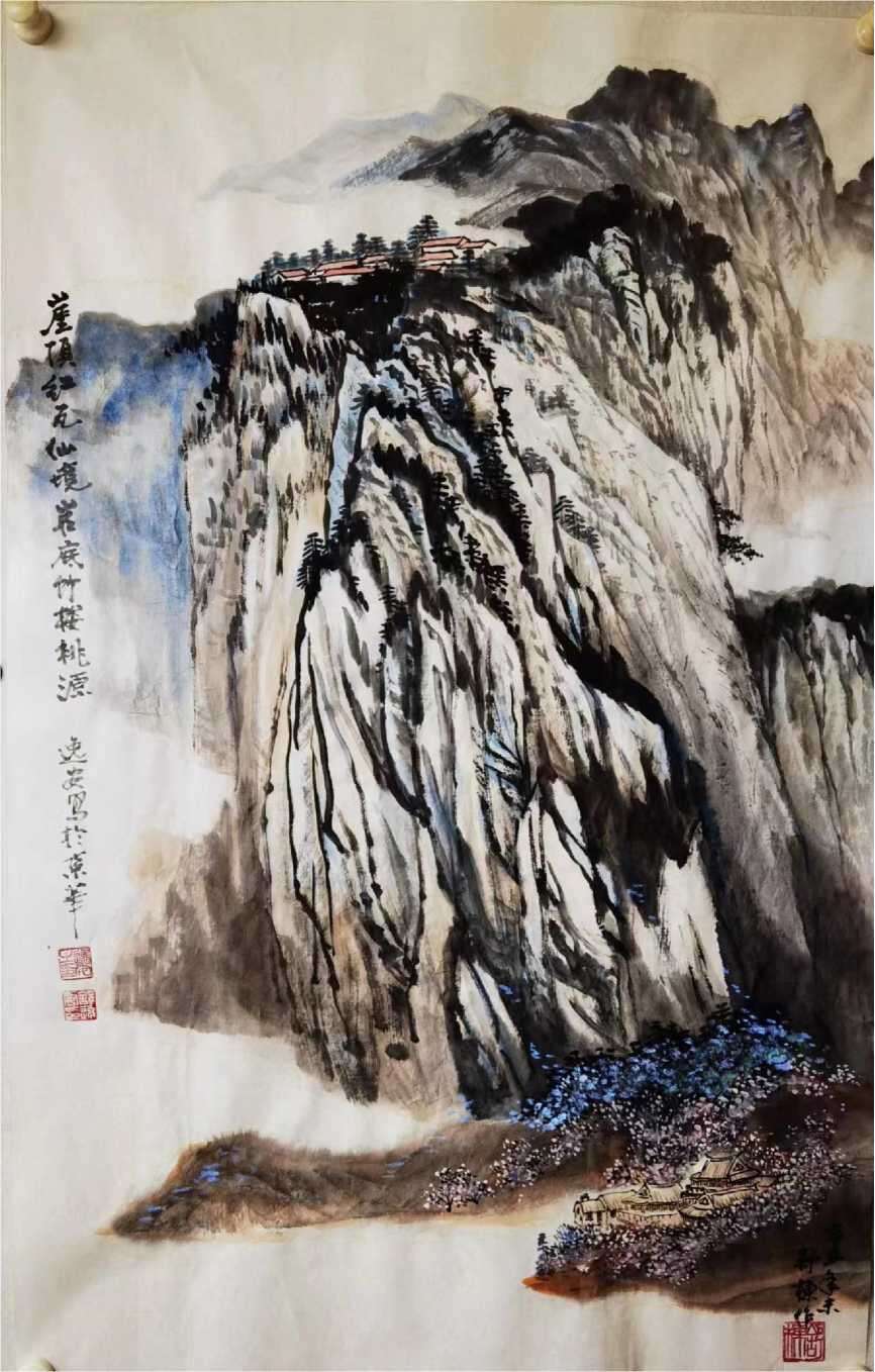 舒栋:闲云为友风月为伴,青绿山水描摹祖国大好河山