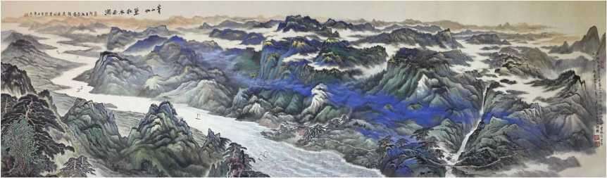舒栋:闲云为友风月为伴,青绿山水描摹祖国大好河山