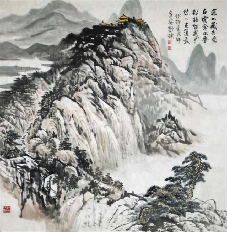 舒栋:闲云为友风月为伴,青绿山水描摹祖国大好河山