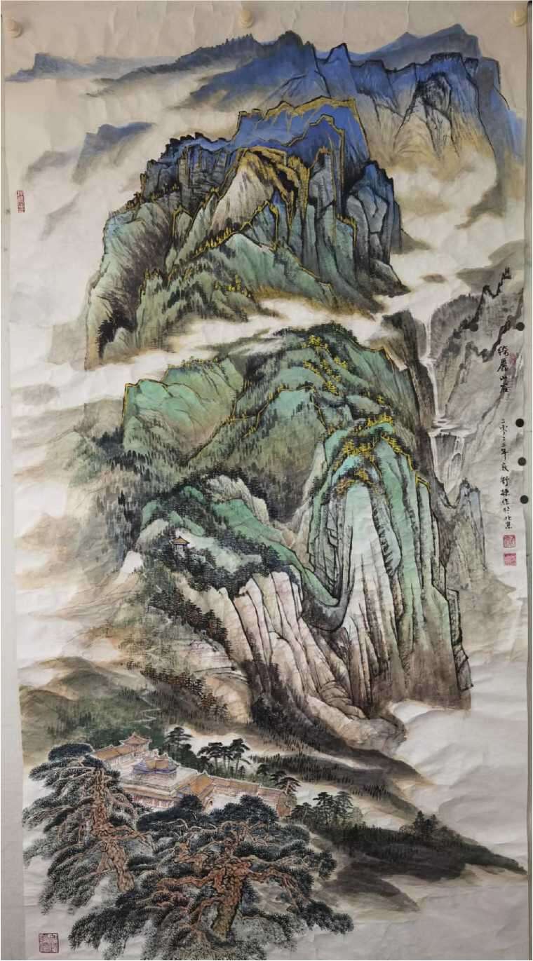 舒栋:闲云为友风月为伴,青绿山水描摹祖国大好河山
