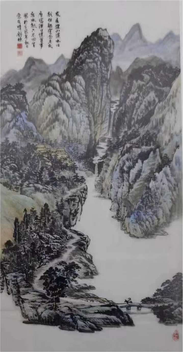 舒栋:闲云为友风月为伴,青绿山水描摹祖国大好河山