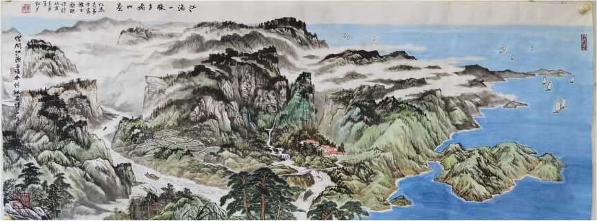 舒栋:闲云为友风月为伴,青绿山水描摹祖国大好河山