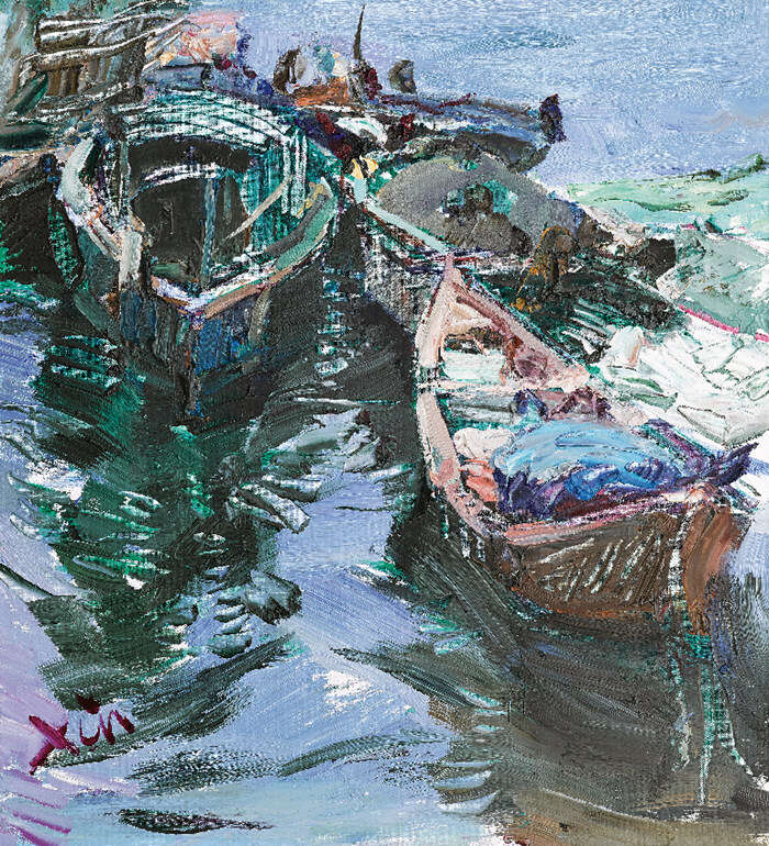 他用艺术与大自然对话,曾以风景油画作为“马训班”毕业作品