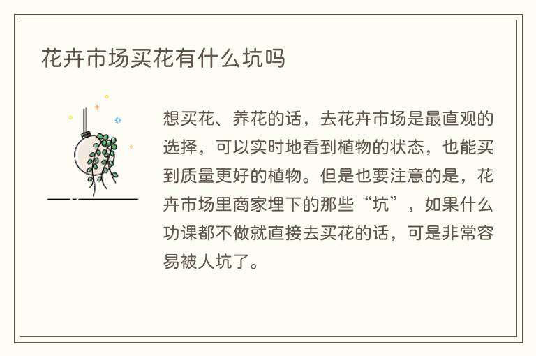 花卉市场买花有什么坑吗