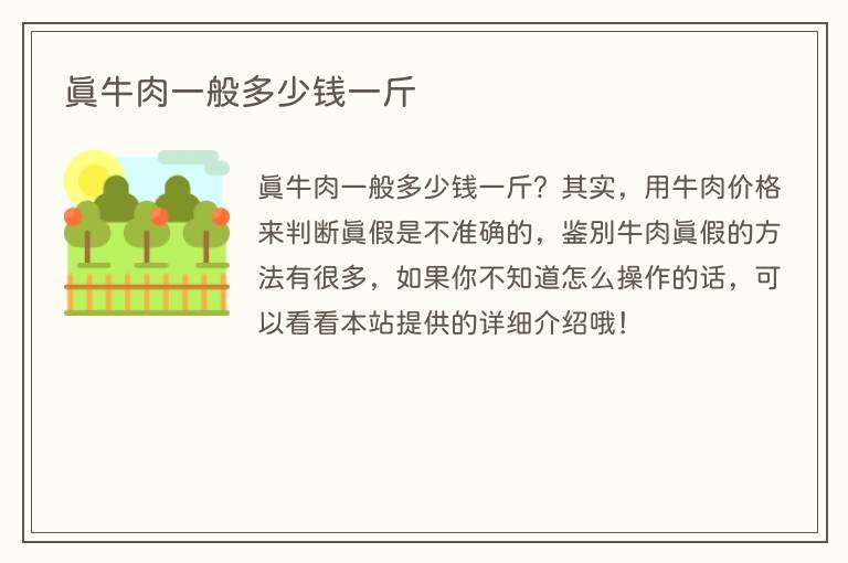 真牛肉一般多少钱一斤