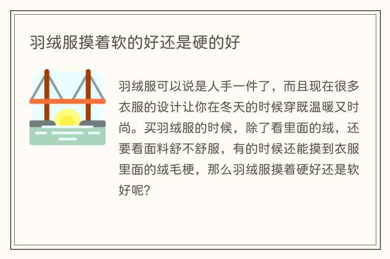 羽绒服摸着软的好还是硬的好
