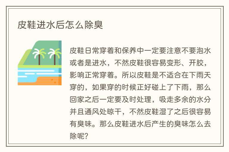 皮鞋进水后怎么除臭