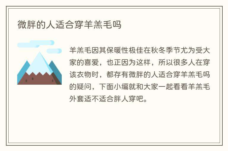 微胖的人适合穿羊羔毛吗