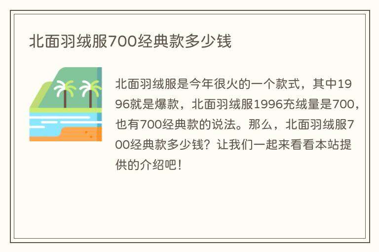 北面羽绒服700经典款多少钱