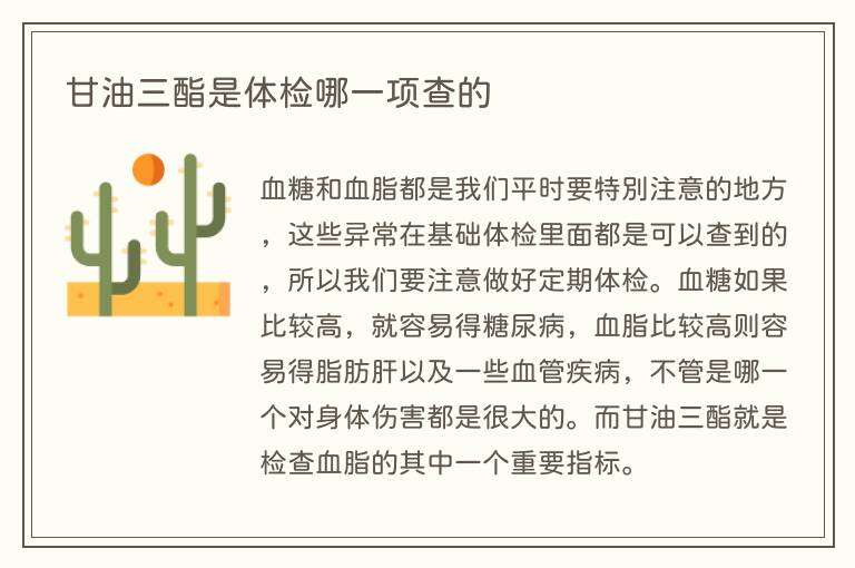 甘油三酯是体检哪一项查的