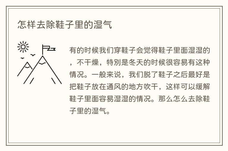 怎样去除鞋子里的湿气