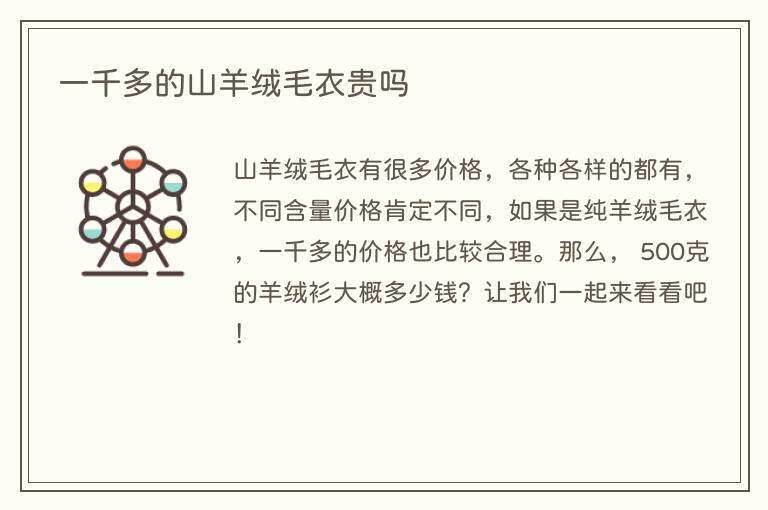 一千多的山羊绒毛衣贵吗