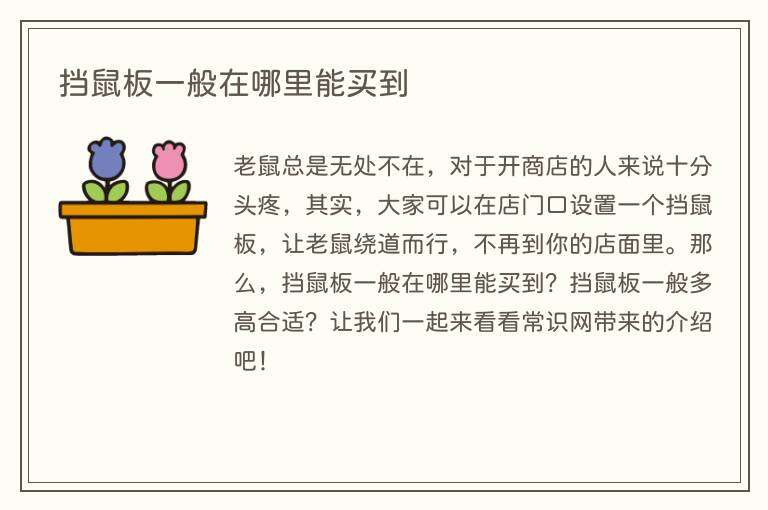挡鼠板一般在哪里能买到
