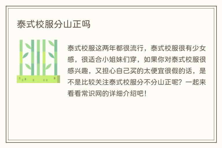 泰式校服分山正吗