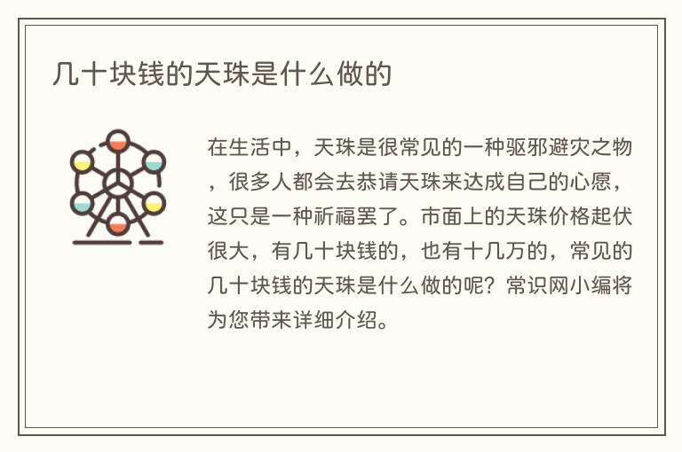 几十块钱的天珠是什么做的