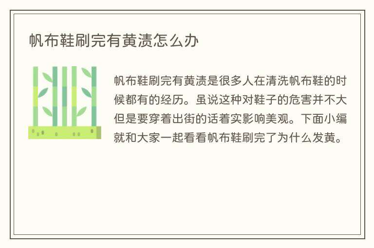 帆布鞋刷完有黄渍怎么办
