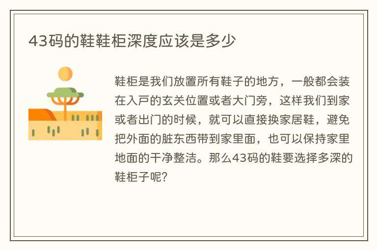 43码的鞋鞋柜深度应该是多少