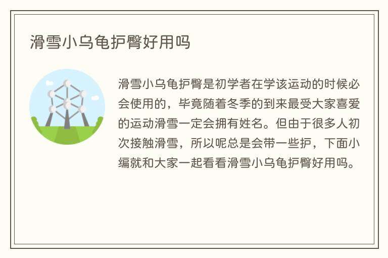 滑雪小乌龟护臀好用吗