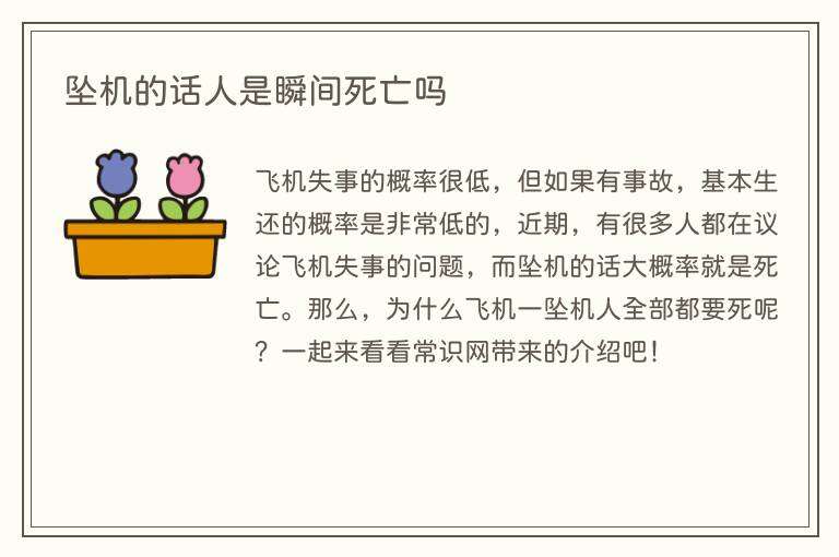 坠机的话人是瞬间死亡吗