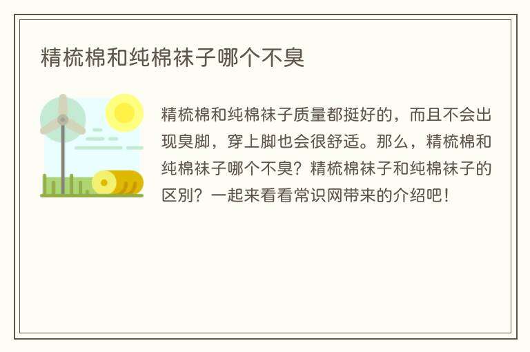 精梳棉和纯棉袜子哪个不臭