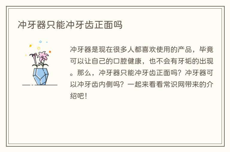 冲牙器只能冲牙齿正面吗