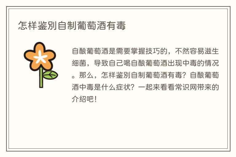怎样鉴别自制葡萄酒有毒