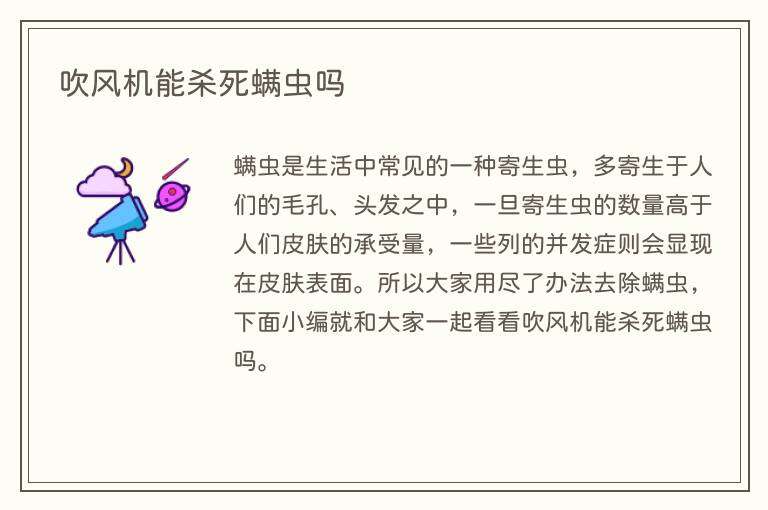吹风机能杀死螨虫吗