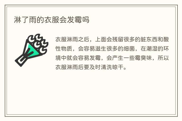 淋了雨的衣服会发霉吗