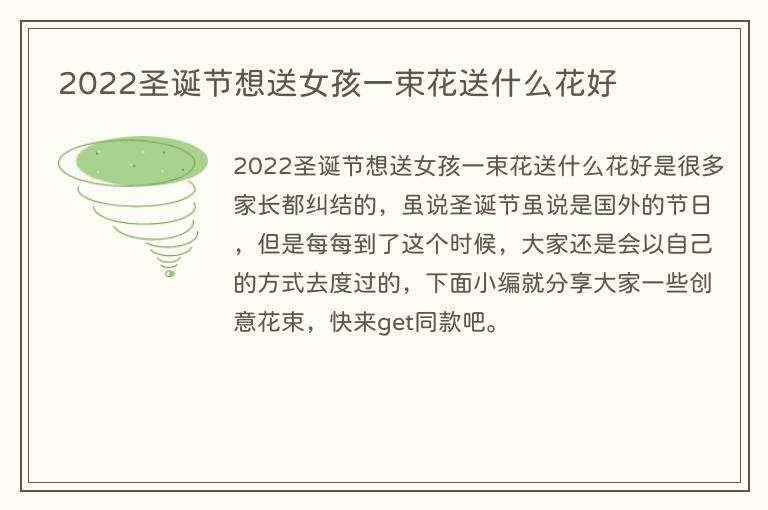 2022圣诞节想送女孩一束花送什么花好