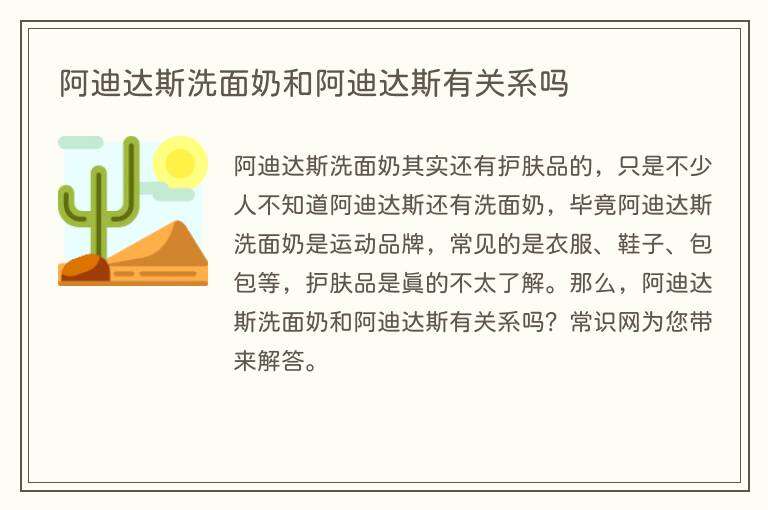 阿迪达斯洗面奶和阿迪达斯有关系吗