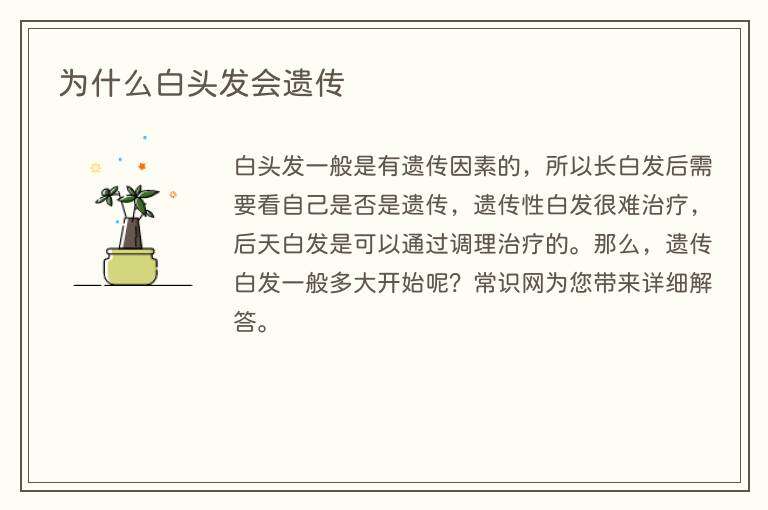 为什么白头发会遗传