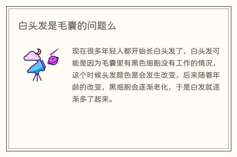 白头发是毛囊的问题么
