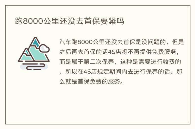 跑8000公里还没去首保要紧吗