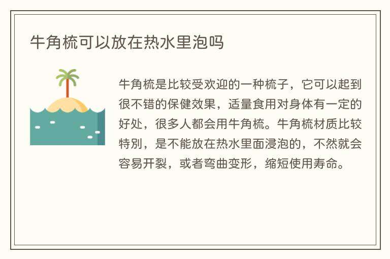 牛角梳可以放在热水里泡吗