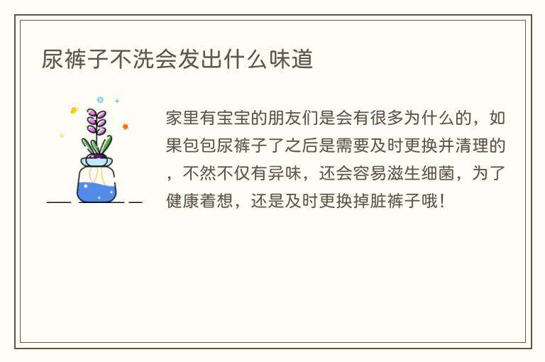 尿裤子不洗会发出什么味道