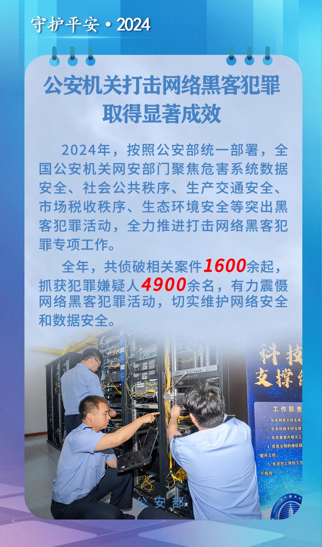 “守护平安·2024”年终成效盘点系列报道——公安机关依法打击网络黑客犯罪取得显著成效