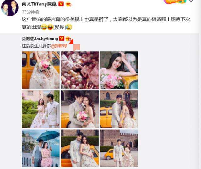 向太否认向佐结婚:铺天盖地要结婚,事实却是拍广告