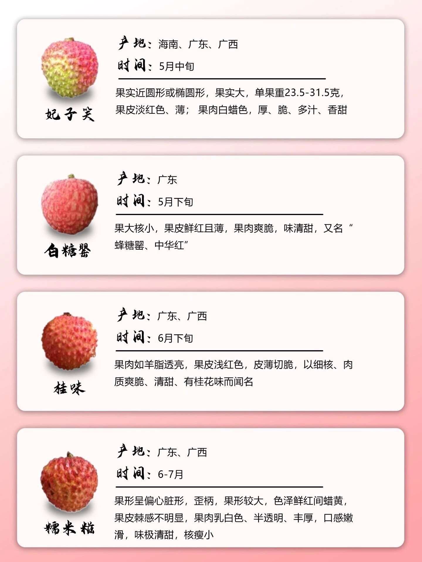 应季荔枝品种图解及上