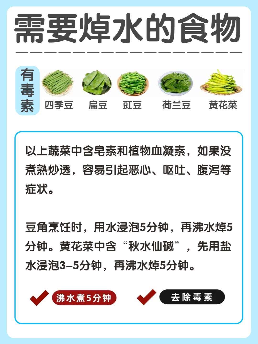 注意了,有些食物必须先焯水,否则有毒
