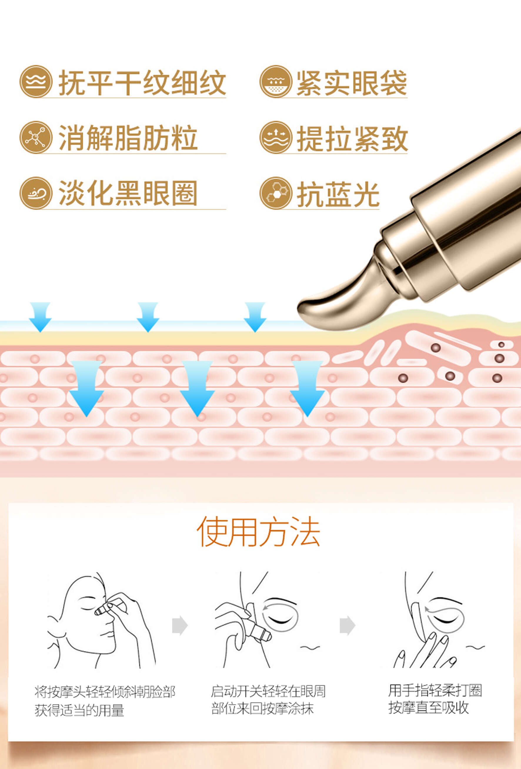 美丽时光赋活多效眼部精华电动眼霜